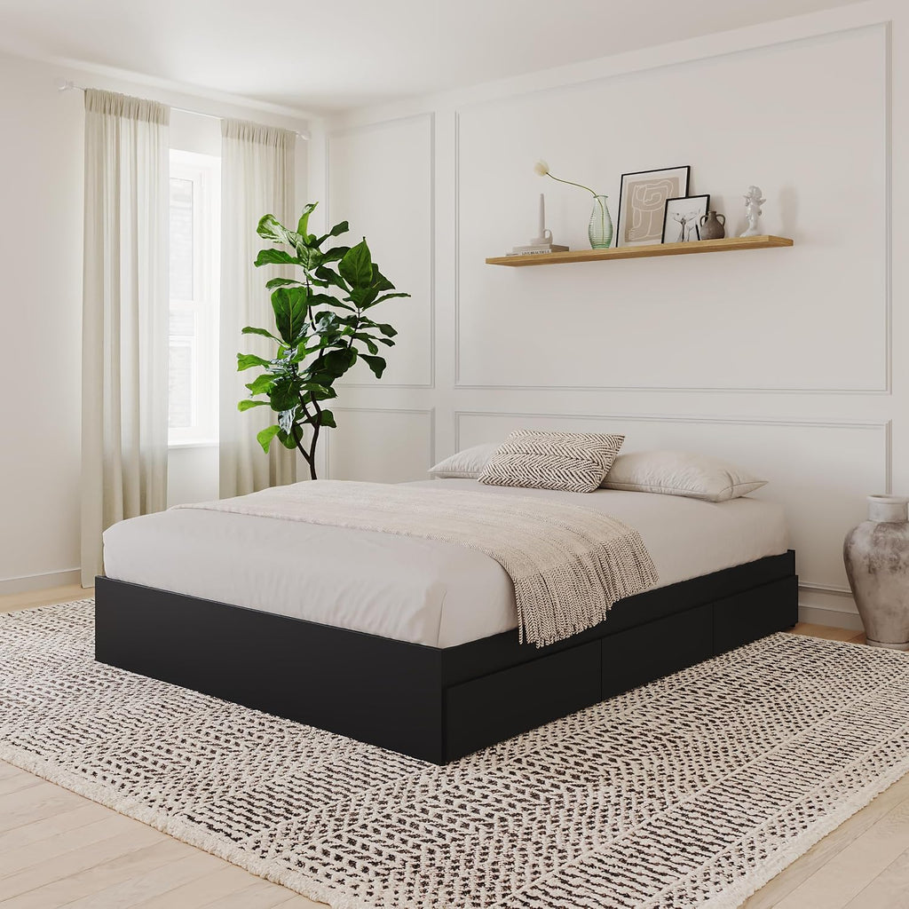Nexera 3 Drawer Storage Bed, Full, Black