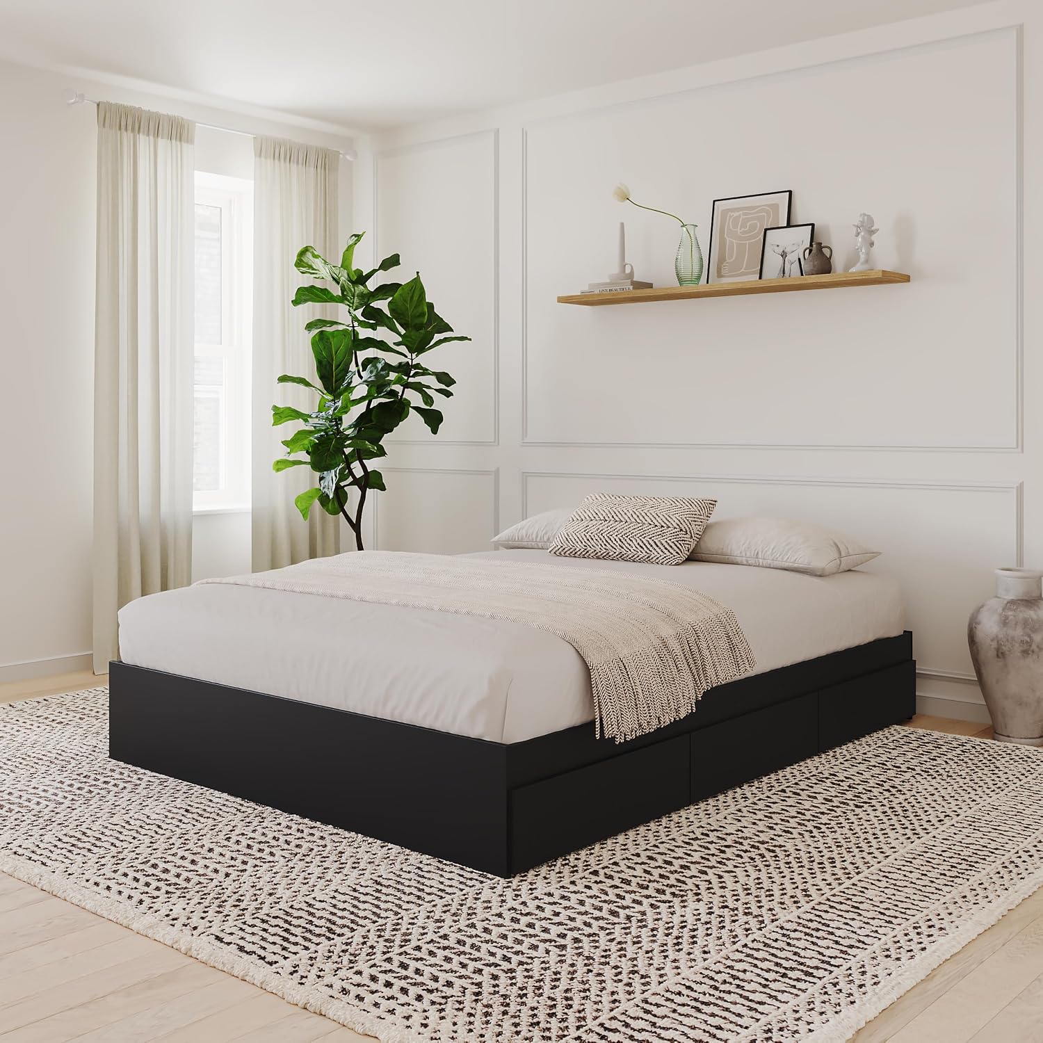 Nexera 3 Drawer Storage Bed, Full, Black