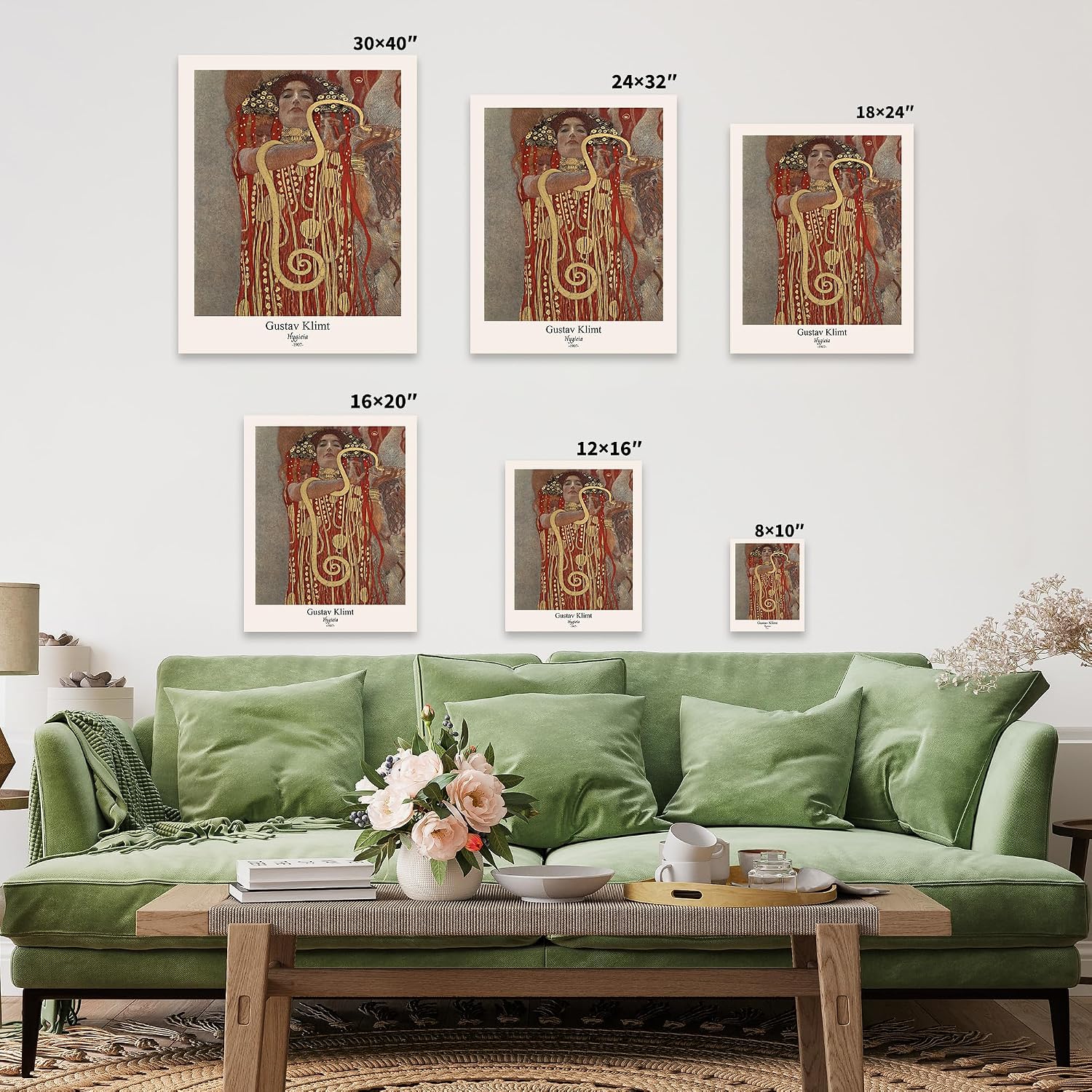 Poster Master Vintage Gustav Klimt Canvas - Retro Hygieia Print - Greek Goddess of Health Art - Classic Symbolism Painting - Art Nouveau - Aesthetic Living Room Decor - 24x32 STRETCHED Canvas