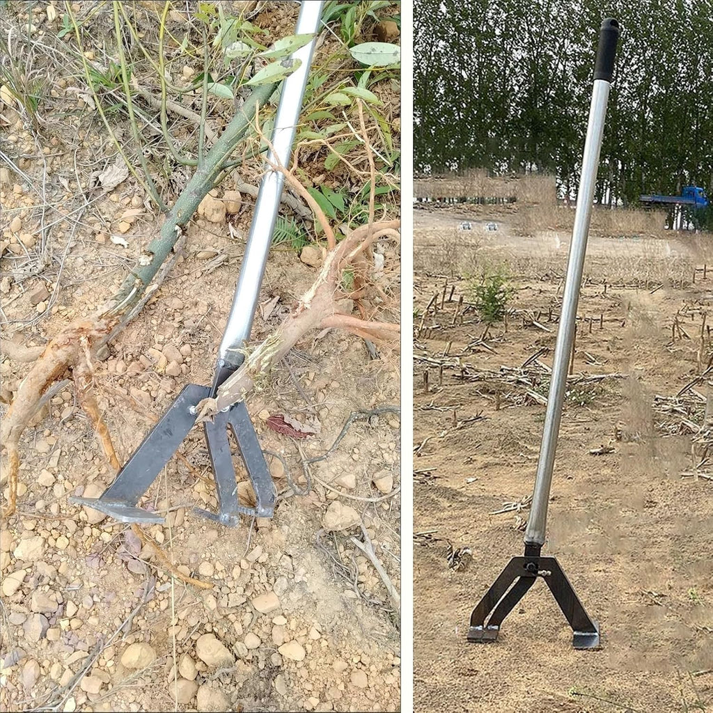 Corn Stalks Post Puller w/Adjustable Handle, High-Leverage Tree Root Extraction Tool Fully Uproots, Manual Weeders for Farming/Forestry
