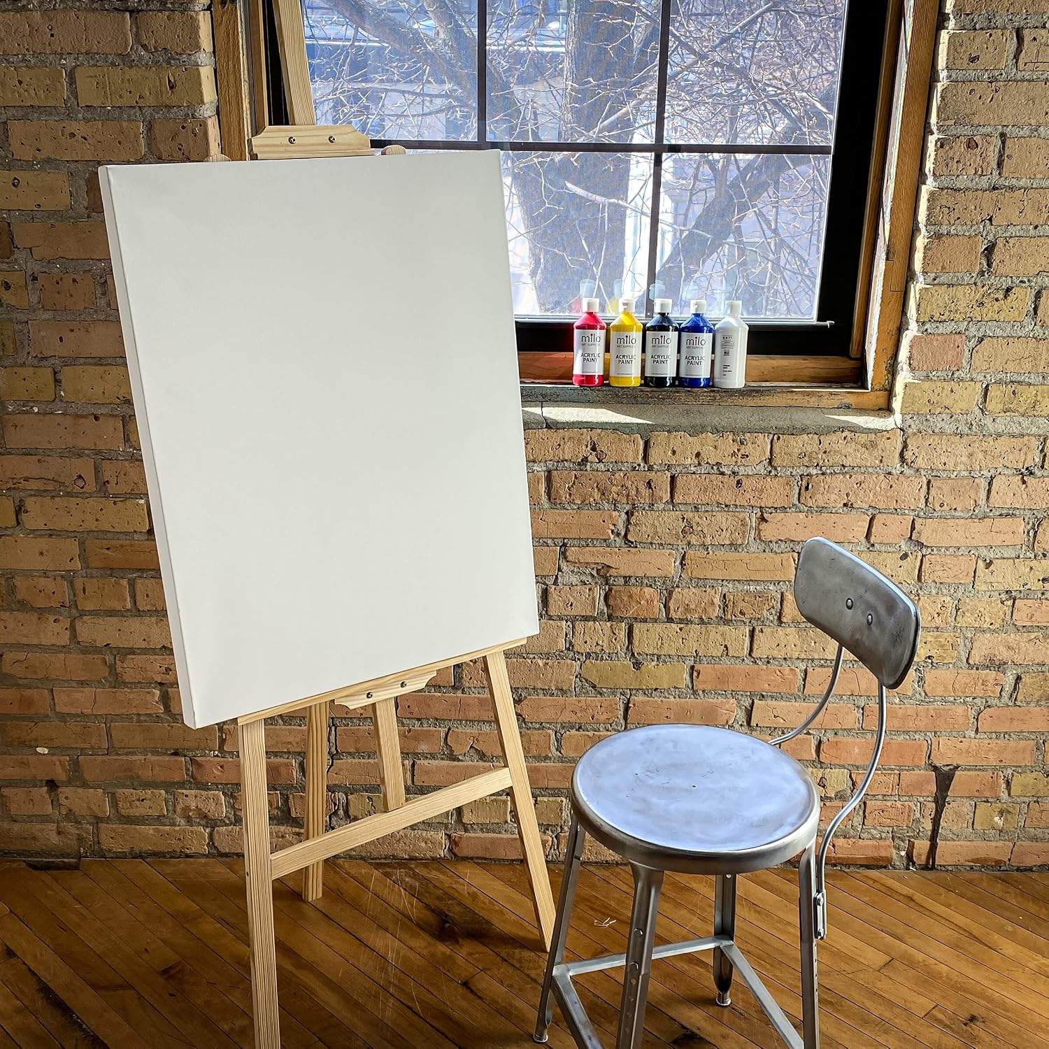 milo Stretched Artist Canvas | 24x36 inches | 4 Pack | 1.5' inch Thick Gallery Profile | 11 oz Primed Large Canvases for Painting, Ready to Paint Art Supplies for Acrylic, Oil