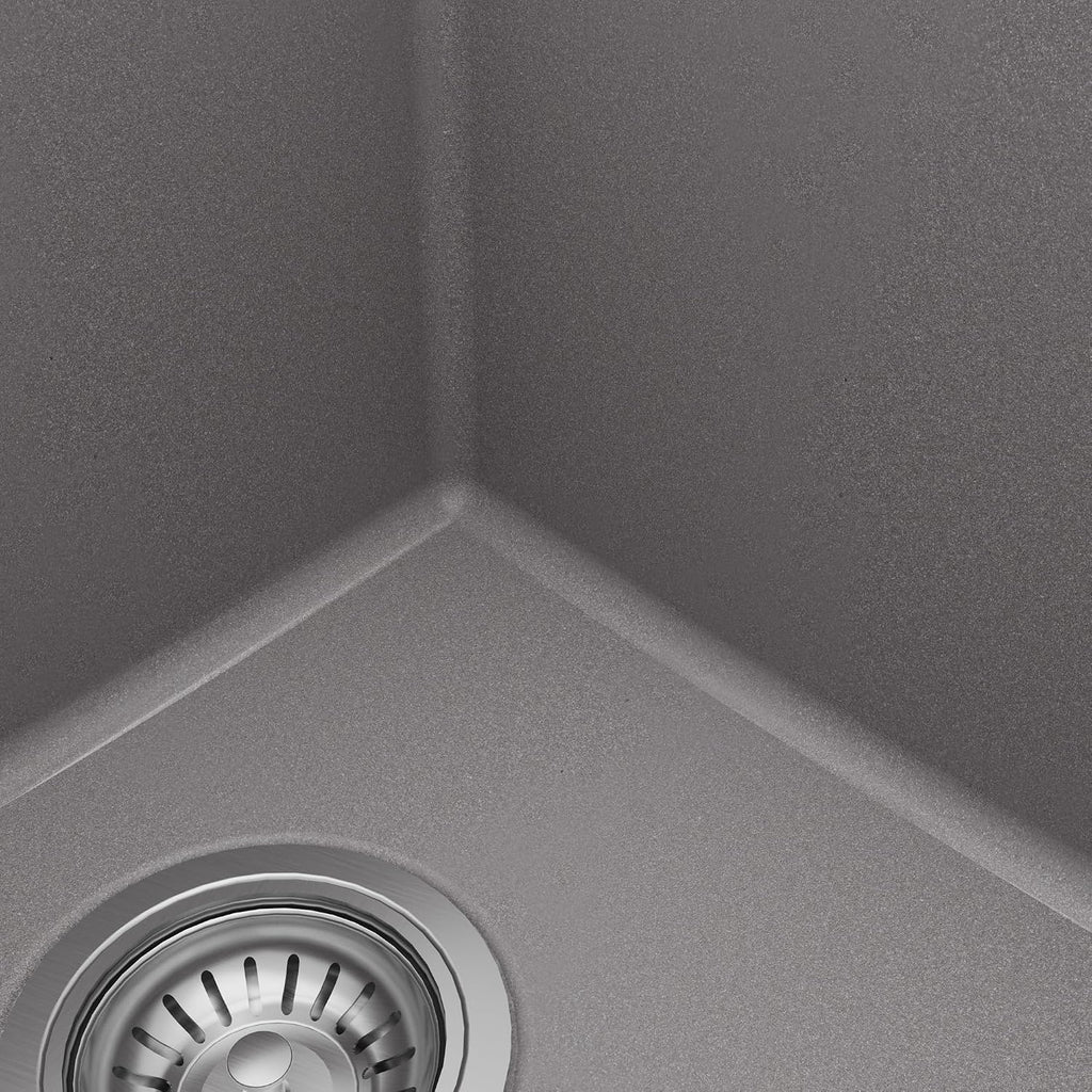 Karran QU-810 32' Undermount Double Equal Bowl Quartz Kitchen Sink Kit in Grey