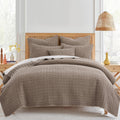 Levtex Home Mills Waffle Twin XL/Twin Quilt Set (68x86in) with 1 Pillow Sham (26x20in) - Cocoa - Cotton Waffle Twin Size Quilt Bedding Set - Lightweight, Soft, Pre-Washed