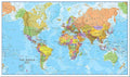 Maps International Medium Political World Wall Map - Pinboard - 23 x 33