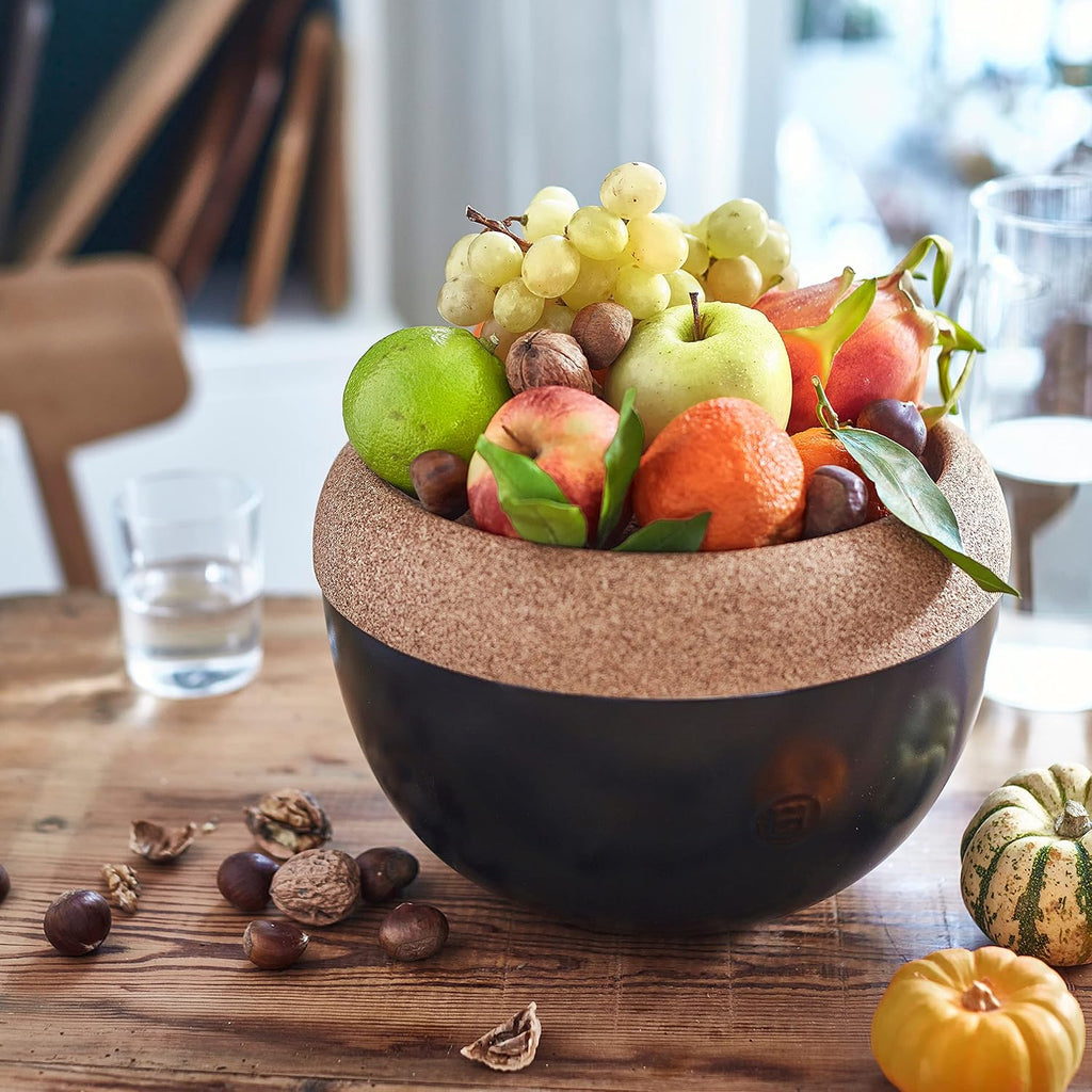 Emile Henry Deep Ceramic Food Storage Bowl, 10.6 x 7.3in, Black Truffle