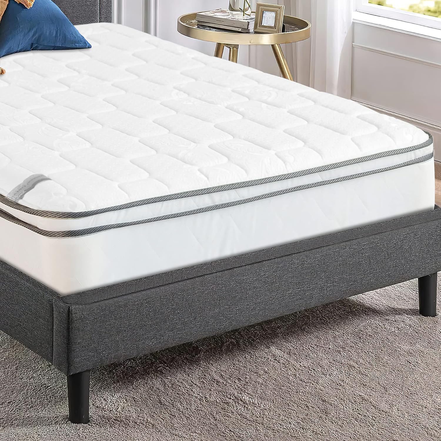Nutan, 9-Inch Meduim Plush Eurotop Innerspring Mattress, Twin XL