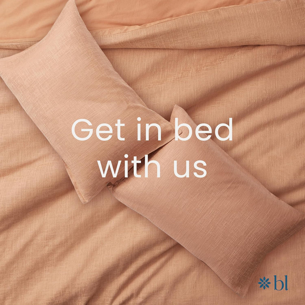 Blue Loom Duvet 100% Cotton Set, 3 Piece, Stone Washed Duvet Set King Size 104' x 92' with 2 Matching Pillow Shams, Comforter Not Included, Vivie - Clay Red