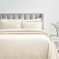 Superior 3 Piece Cotton Bedspread and Sham Set, Home Bed Decor, Decorative Bed Spread, 2 Pillow Shams, Medium Weight, Textured Matelasse Coverlet, Bedding Essentials, Zenith Collection, King, Ivory