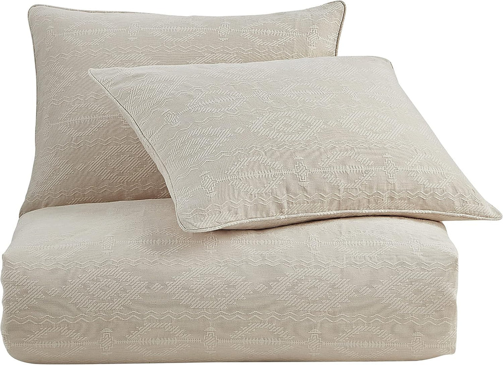 HiEnd Accents Tempe Matelassé 2 Piece Duvet Cover Set with Pillow Shams, Twin Size, Aztec Pattern, Textured Modern Rustic Southwestern Luxury Bedding, 1 Comforter Cover, 1 Pillowcase