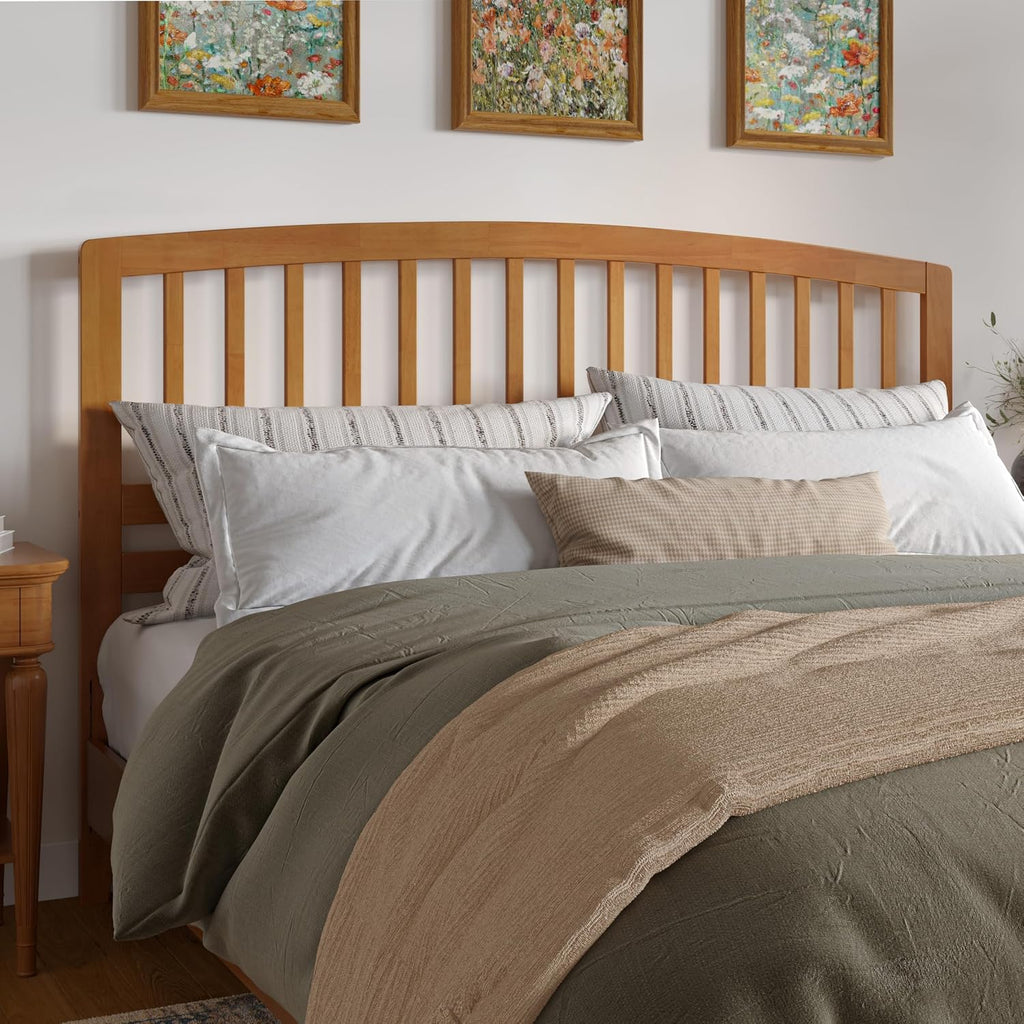 AFI, Richmond Slatted King Solid Wood Headboard, Light Toffee