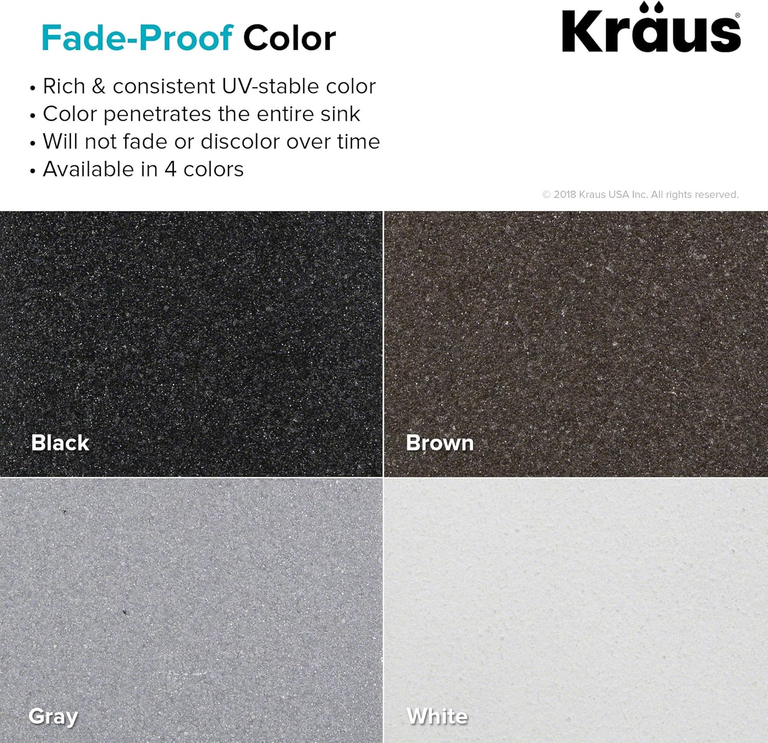 KRAUS KGD-442 Quarza 33-inch 33' Dual Mount 60/40 Double Bowl Granite Kitchen Sink in Grey