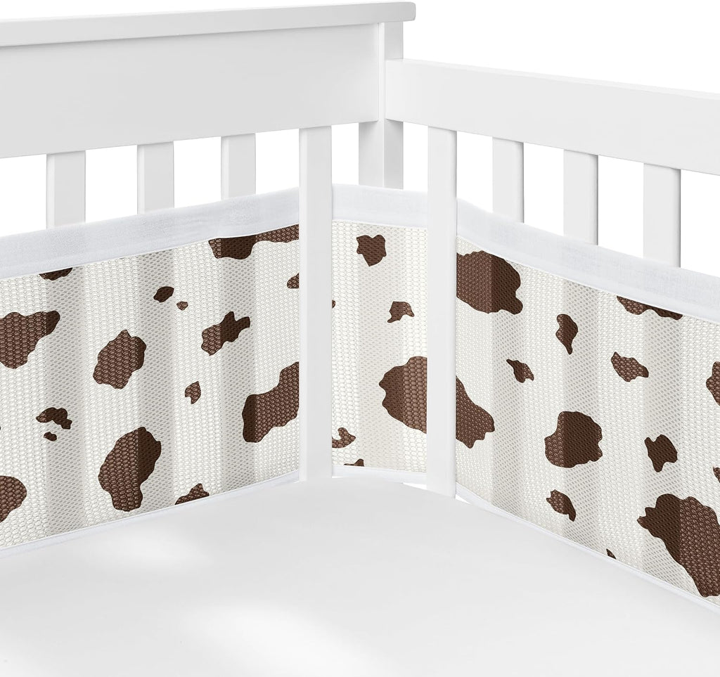 Sweet Jojo Designs Tan Brown Western Cowboy Boy Girl Gender Neutral Baby Crib Bedding Set Infant Nursery Room BreathableBaby Breathable Mesh Crib Liner Blanket Fitted Sheet Skirt 6p Red Wild West Cow