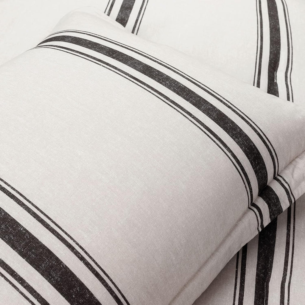 Lush Decor Farmhouse Stripe Reversible Cotton Comforter Set, 3 Piece Set, King, Black - Cozy Farmhouse Bedding Set - Rustic Decor - Striped Comforter - Modern Farmhouse Bedroom Decor