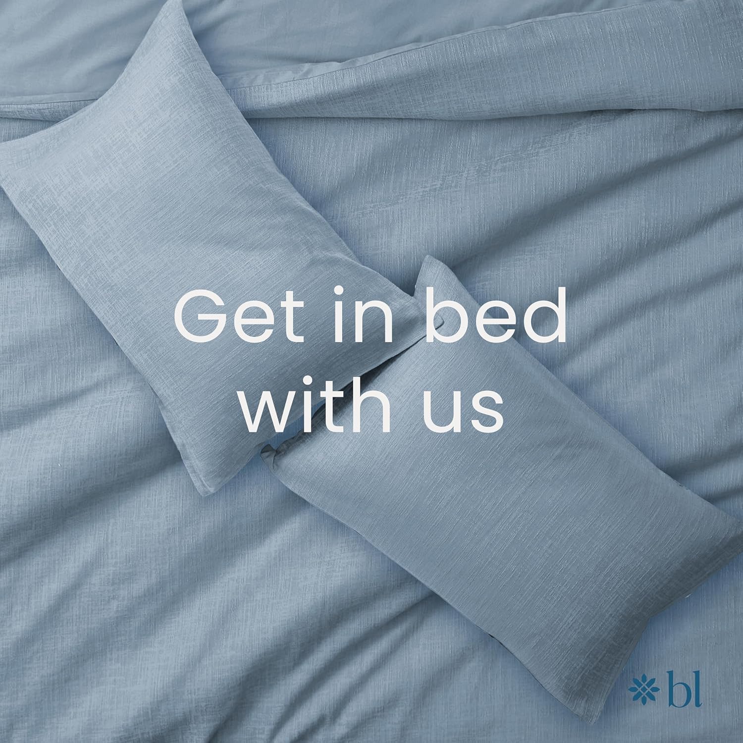 Blue Loom Duvet 100% Cotton Set, 3 Piece, Stone Washed Duvet Set King Size 104' x 92' with 2 Matching Pillow Shams, Comforter Not Included, Vivie - Denim Blue