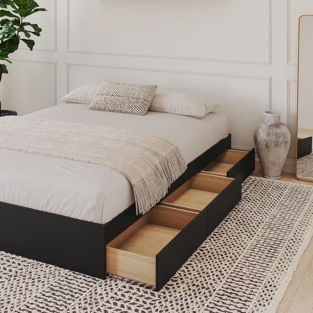 Nexera 3 Drawer Storage Bed, Full, Black