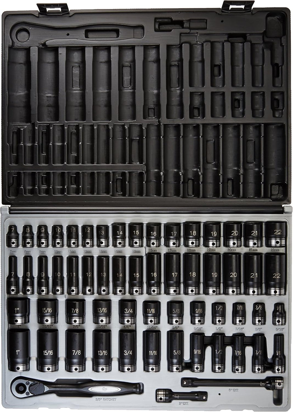 Grey Pneumatic Corp - 3/8 Dr. 59Pc Fract. Metric Duo-Socket Set - 6 P (81659CRD)