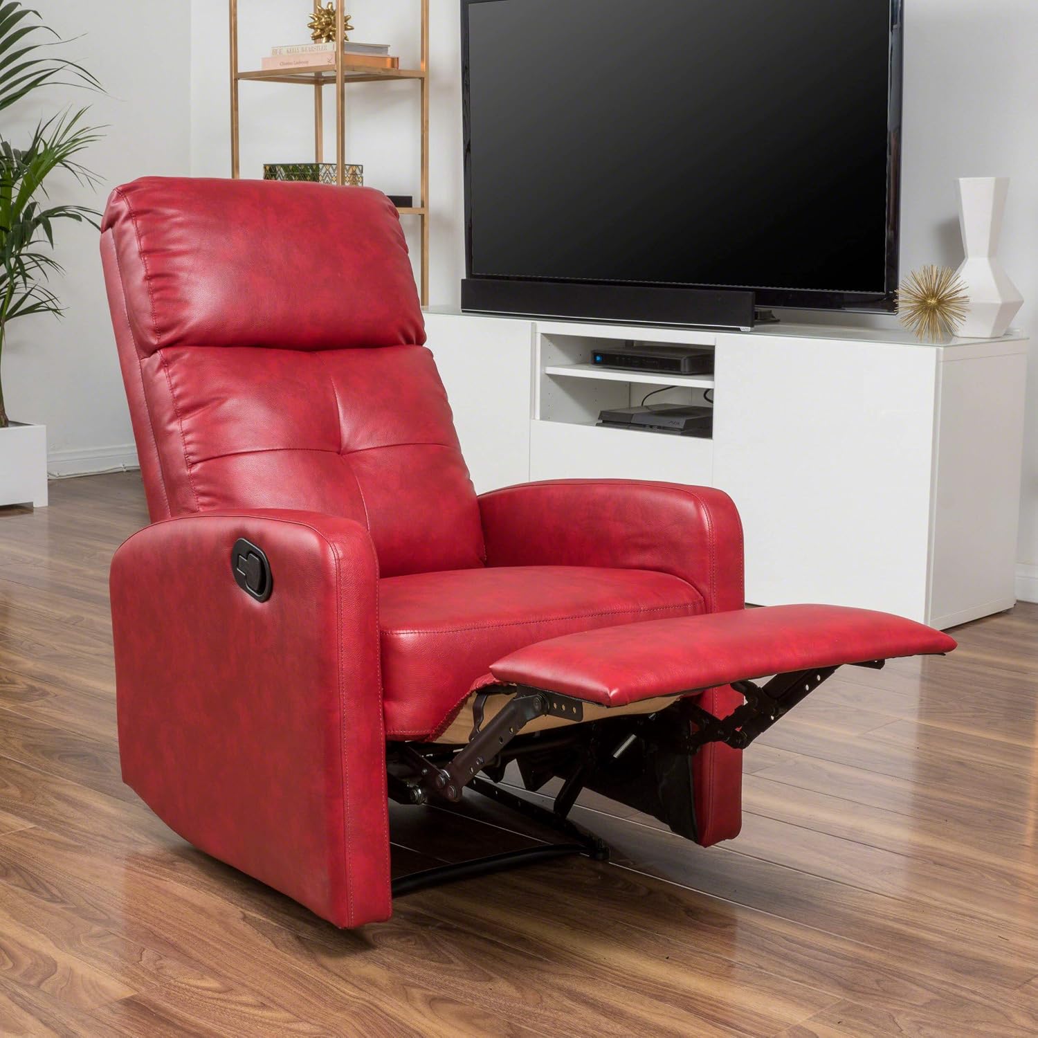 Christopher Knight Home Samedi PU Recliner, Oxblood Red