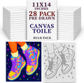 11x14 Sneakers Pre Sketched Canvas 28 Pack Sip And Paint Kit Bulk School Supplies Classroom Carnival Corporate Workshop Fundraiser Activity