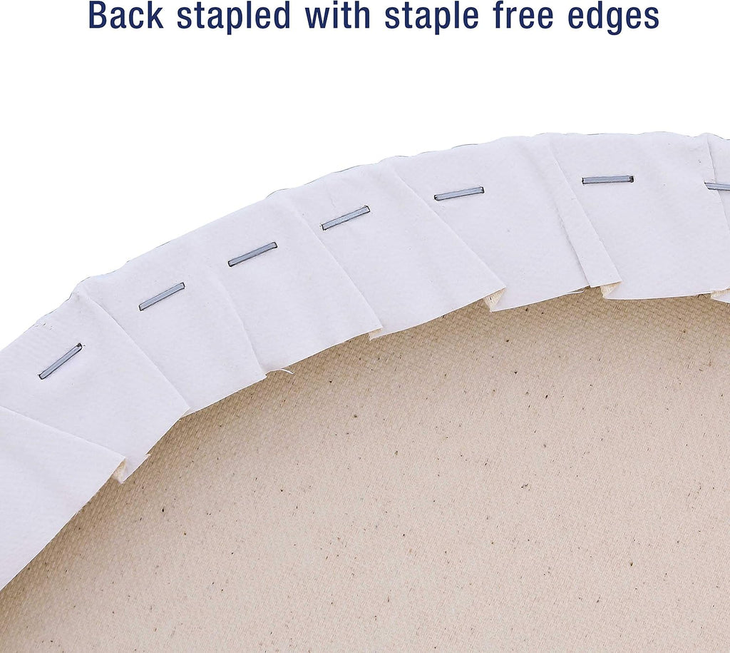 U.S. Art Supply 16 Inch Diameter Round 12 Ounce Primed Gesso Professional Quality Acid-Free Stretched Canvas (Pack of 2)