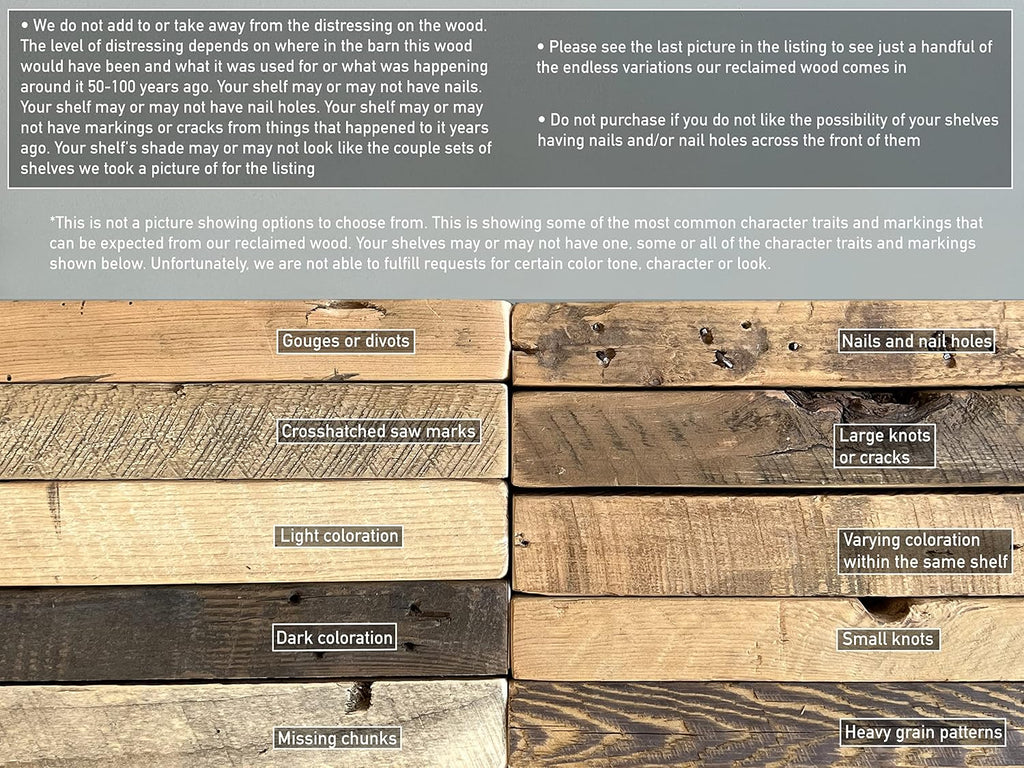 Urban Legacy Accent Shelves | Reclaimed Barn Plank | Set of 2 with Full Brackets (Natural 18'x 7'x 2')