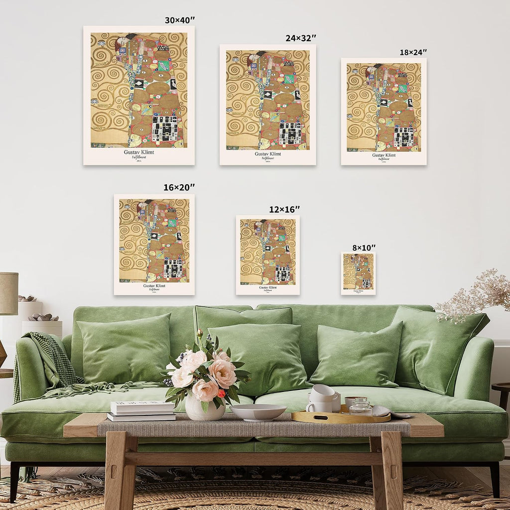 Poster Master Vintage Gustav Klimt Canvas - Retro Fulfillment Print - Abstract Symbolism - Aesthetic Art - Classic Painting - Art Nouveau - Living Room Wall Decor - 24x32 STRETCHED Canvas