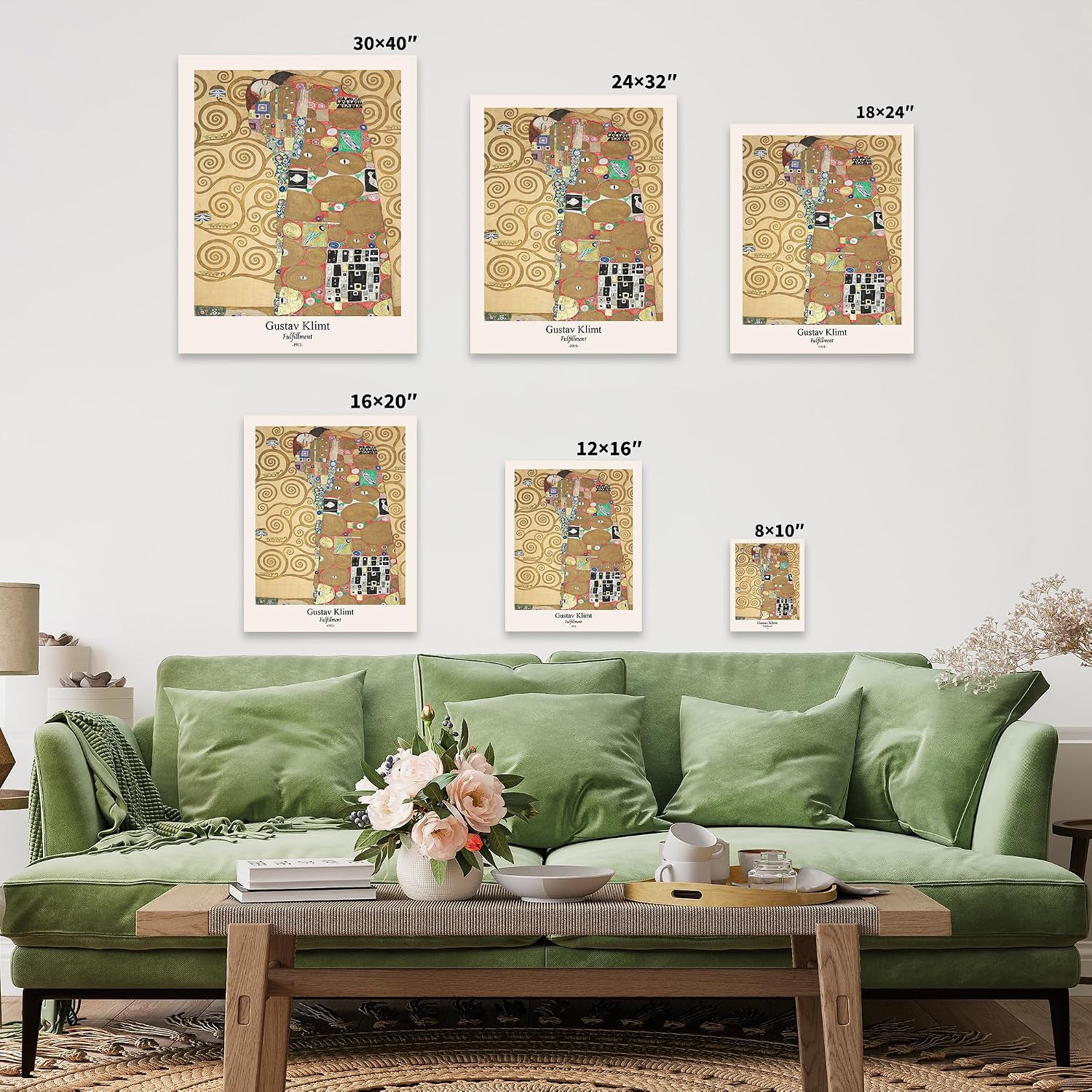 Poster Master Vintage Gustav Klimt Canvas - Retro Fulfillment Print - Abstract Symbolism - Aesthetic Art - Classic Painting - Art Nouveau - Living Room Wall Decor - 24x32 STRETCHED Canvas