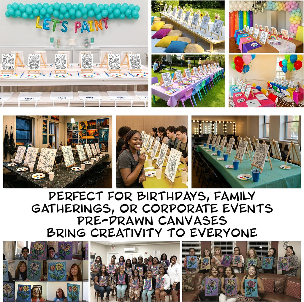 11x14 Sneakers Pre Sketched Canvas 28 Pack Sip And Paint Kit Bulk School Supplies Classroom Carnival Corporate Workshop Fundraiser Activity