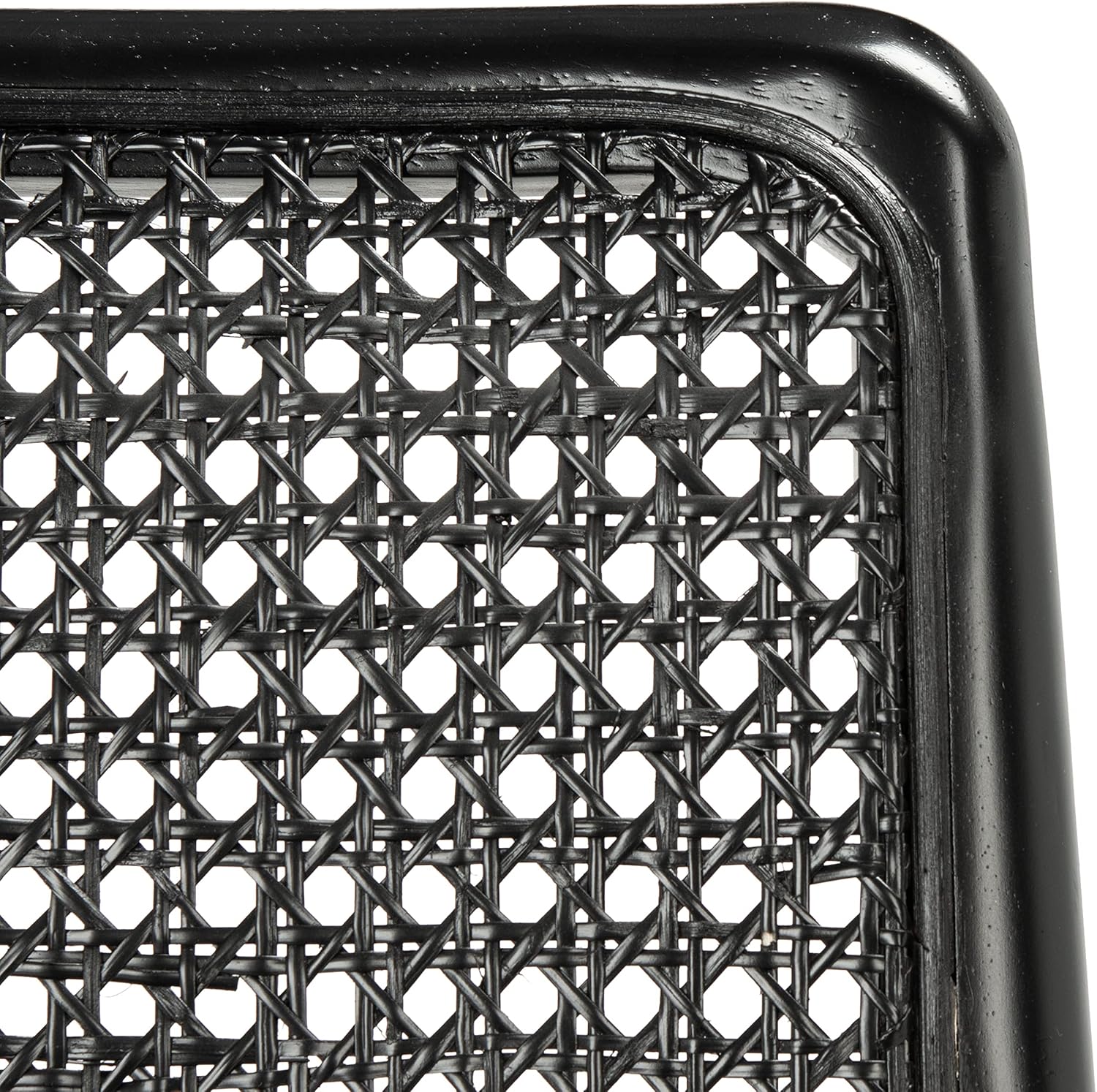 SAFAVIEH Home Collection Reinhardt Rattan Cushion Dining Chair (Set of 2) -Fully Assembled DCH8800C-SET2, Black/Grey