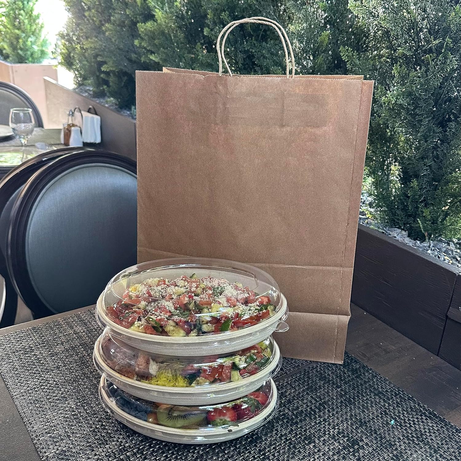 32 oz Disposable Compostable Fiber Oval Burrito Bowls with Dome Lids Heavy-Duty, Eco-Friendly Natural Bagasse Unbleached, Heat Resistant, Biodegradable Paper Salad Bowls Alternative to Plastic (200)