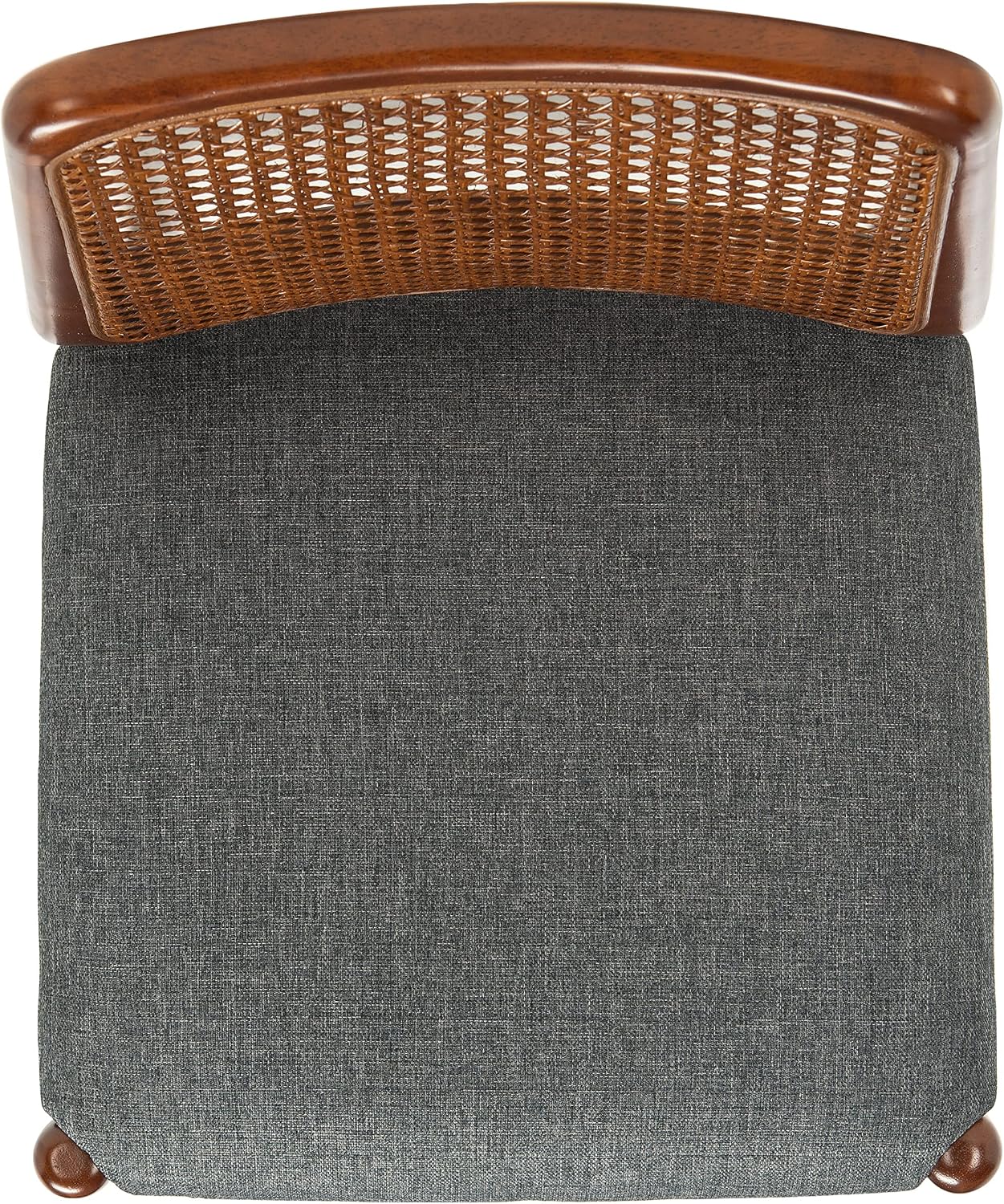 SAFAVIEH Home Collection Reinhardt Rattan Cushion Dining Chair (Set of 2) -Fully Assembled DCH8800D-SET2, Brown/Grey