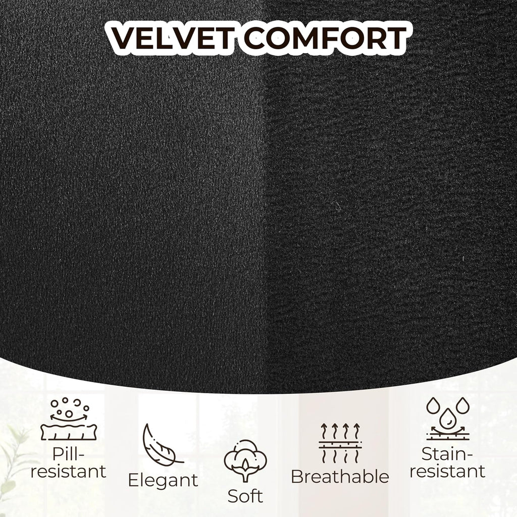 Volans Modern Desk Chair No Wheels, Upholstered Swivel Accent Chairs with Gold Plated Legs, Velvet Office Chair for Home Office Bedroom, Black