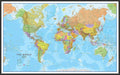 Maps International Large Political World Wall Map - Push Pin Board Mounted with Black Wood Frame - 33 x 47