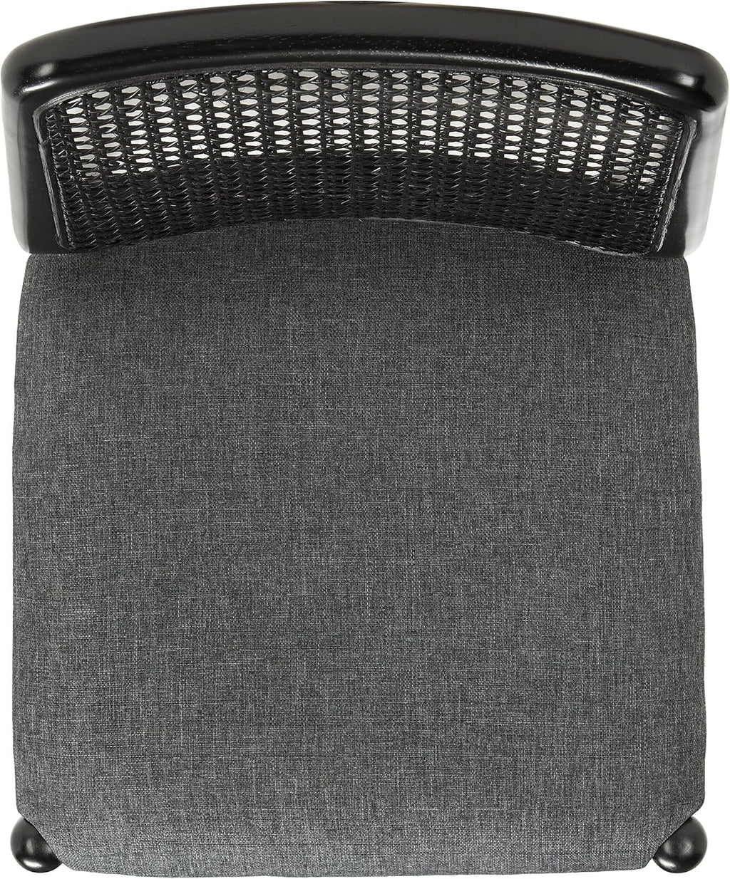 SAFAVIEH Home Collection Reinhardt Rattan Cushion Dining Chair (Set of 2) -Fully Assembled DCH8800C-SET2, Black/Grey