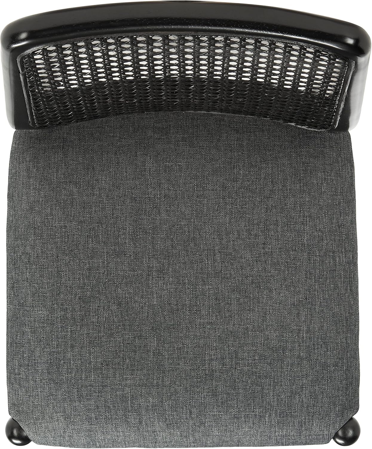 SAFAVIEH Home Collection Reinhardt Rattan Cushion Dining Chair (Set of 2) -Fully Assembled DCH8800C-SET2, Black/Grey
