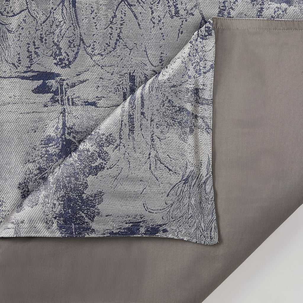 HiEnd Accents Pastoral Jacquard 3 Piece Comforter Set with Pillow Shams, King, Silver Metallic Tree Floral Abstract Pattern, Modern Style Luxury Bedding Set, 1 Comforter Cover, 2 Pillowcases